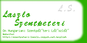 laszlo szentpeteri business card